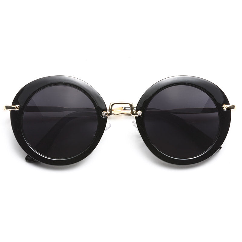Demi Lovato Style Thick Frame Round Celebrity Sunglasses