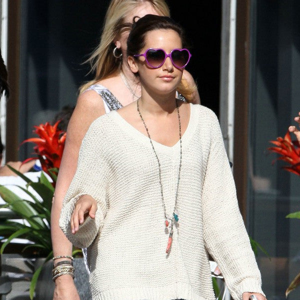 Ashley Tisdale Style Plastic Heart Celebrity Sunglasses