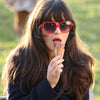 Zooey Dechanel Style Plastic Heart Sunglasses