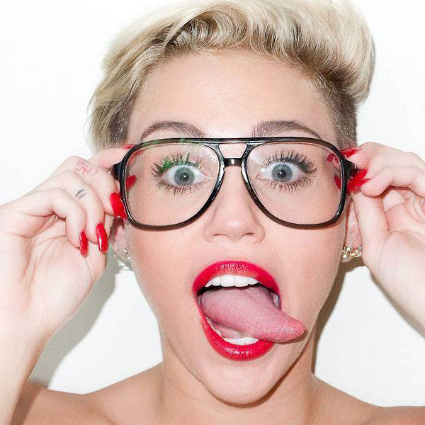 Miley Cyrus Style Plastic Flat Top Aviator Celebrity Clear Glasses
