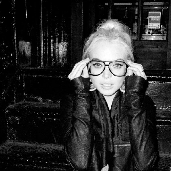 Lindsay Lohan Style Plastic Flat Top Aviator Celebrity Clear Glasses