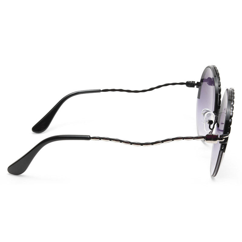 Dallas Round Rimless Metal Sunglasses