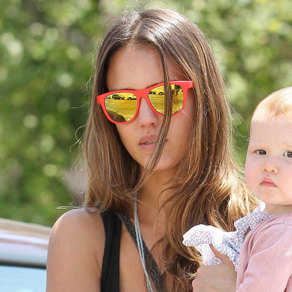 Jessica Alba Style X Large Rubber Color Mirror Horn Rimmed Celebrity Sunglasses