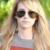 Emma Roberts Style 60Mm Solid Lens Aviator Celebrity Sunglasses