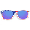 Shep Rose Style Flag Color Mirror Horn Rimmed Celebrity Sunglasses