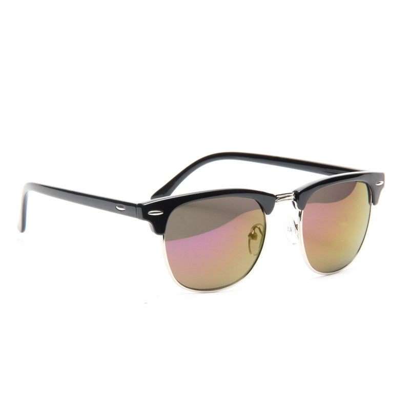 Peyton 3 Unisex Clear Frame Color Mirror Half Frame Sunglasses