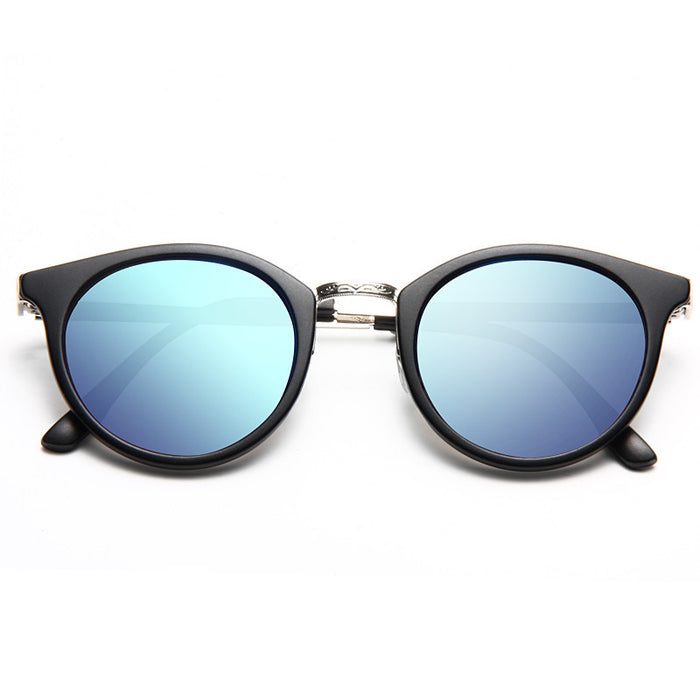 Ferrara Round Color Mirror Half-Frame Sunglasses