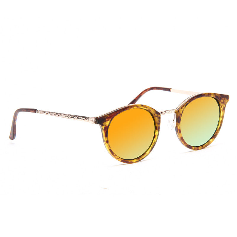 Ferrara Round Color Mirror Half-Frame Sunglasses