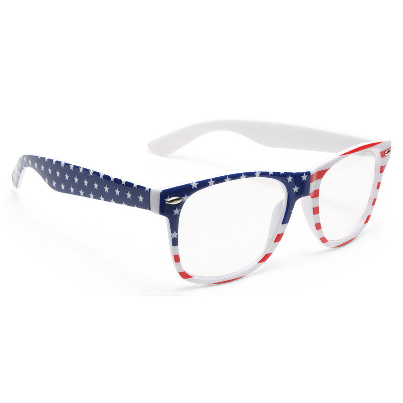 Glory American Flag Clear Frame Clear Horn Rimmed Glasses