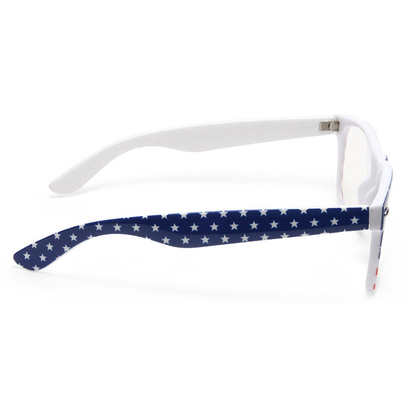 Glory American Flag Clear Frame Clear Horn Rimmed Glasses