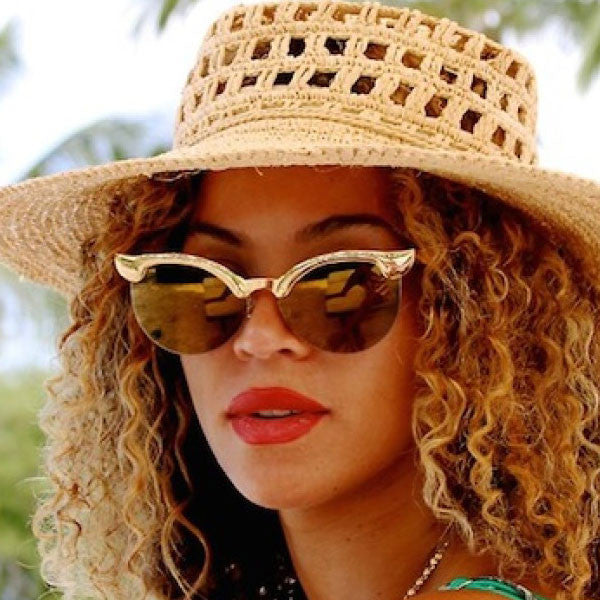 Beyonce Style Metal Eyebrow Cat Eye Mirror Celebrity Sunglasses
