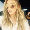 Hilary Duff Style Thin Bar Flat Top Celebrity Sunglasses