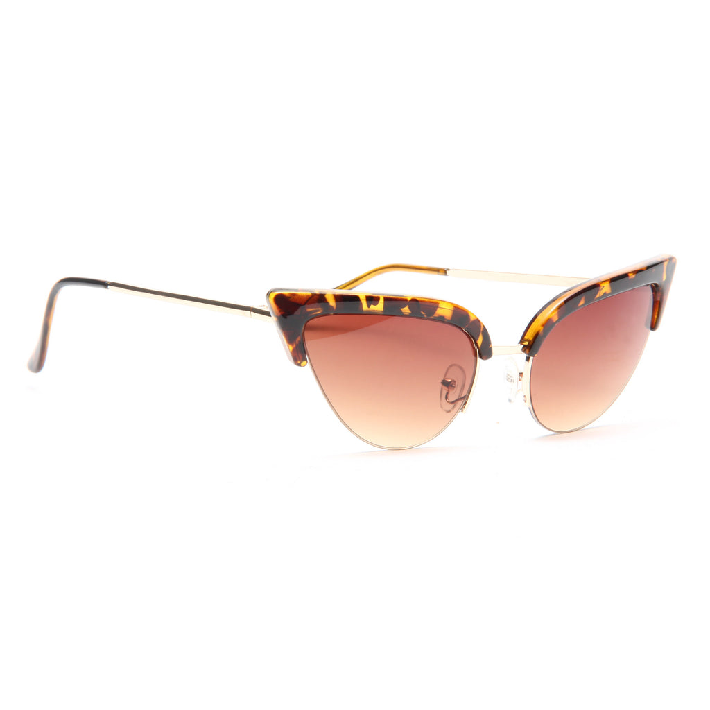 Tabby Thick Half Frame Cat Eye Sunglasses