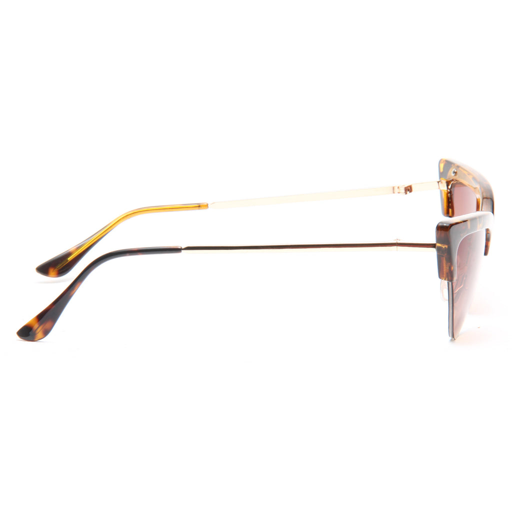 Tabby Thick Half Frame Cat Eye Sunglasses