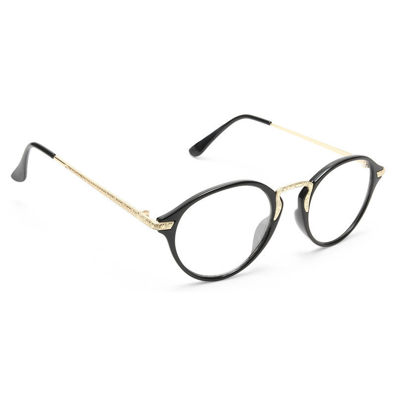 Simon Thin Round Metal Accent Clear Glasses