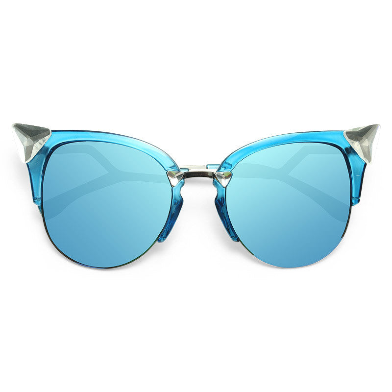 Iridia Designer Inspired Crystal Cat Eye Sunglasses