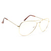 Classic 56mm Lightly Tinted Clear Aviator Glasses