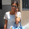 Alessandra Ambrosio Style Metal Rounded Celebrity Sunglasses