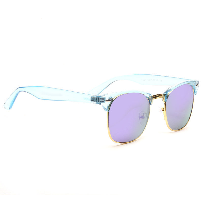 Peyton Colorful Color Mirror Half-Frame Sunglasses