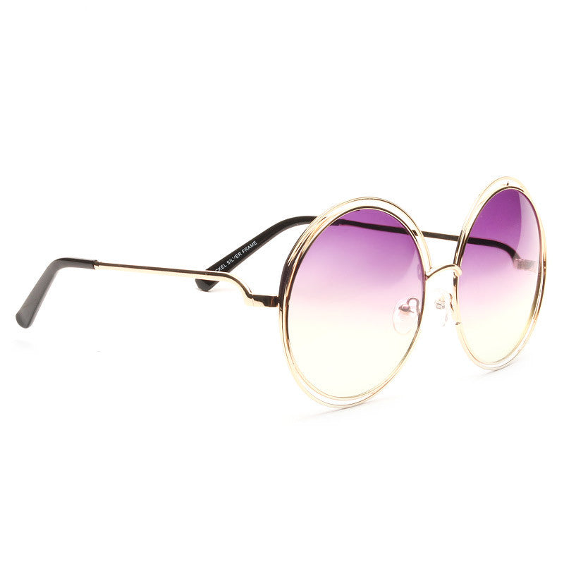 Rachel Zoe Style Round Split Tint Celebrity Sunglasses