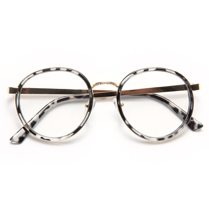 Gigi Hadid Style Thin Round Metal Accent Celebrity Clear Glasses