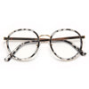 Gigi Hadid Style Thin Round Metal Accent Celebrity Clear Glasses