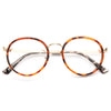 Gigi Hadid Style Thin Round Metal Accent Celebrity Clear Glasses