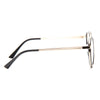 Gigi Hadid Style Thin Round Metal Accent Celebrity Clear Glasses