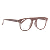 Abbott Thick Bridge Flat Top Wood Grain Clear Glasses