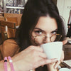 Kendall Jenner Style Metal Round Celebrity Clear Glasses