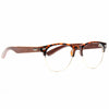 Balsa Unisex Wood Arm Half-Frame Clear Glasses