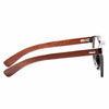 Teak Oversized Round Wood Arm Horn Rimmed Clear Glasses