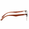 Juniper Unisex Wood Arm Half-Frame Clear Glasses