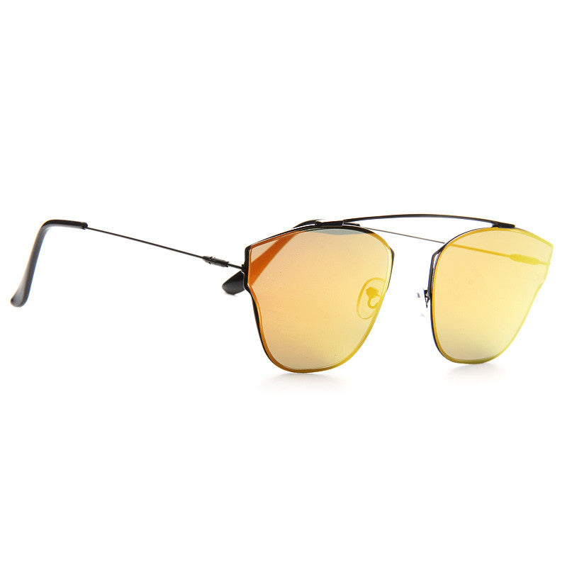 Homme Designer Inspired Flat Lens Color Mirror Sunglasses