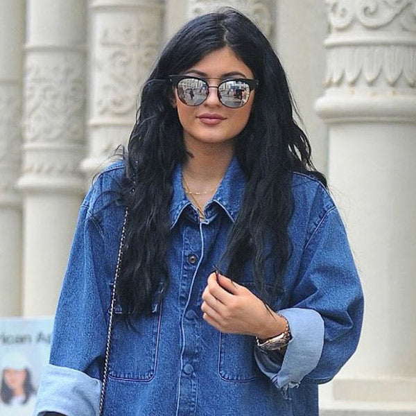 Kylie Jenner Style Bat Wing Color Mirror Celebrity Sunglasses