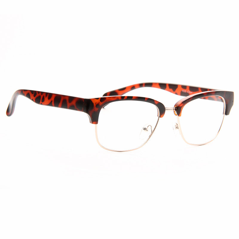 Broderick Unisex Half-Frame Clear Glasses