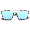 Abstract Designer Inspired Flat Lens Color Mirror Sunglasses