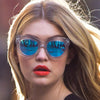 Gigi Hadid Style Color Mirror Cat Eye Celebrity Sunglasses