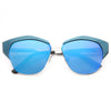 Mirrors Designer Inspired Metal Cat Eye Sunglasses