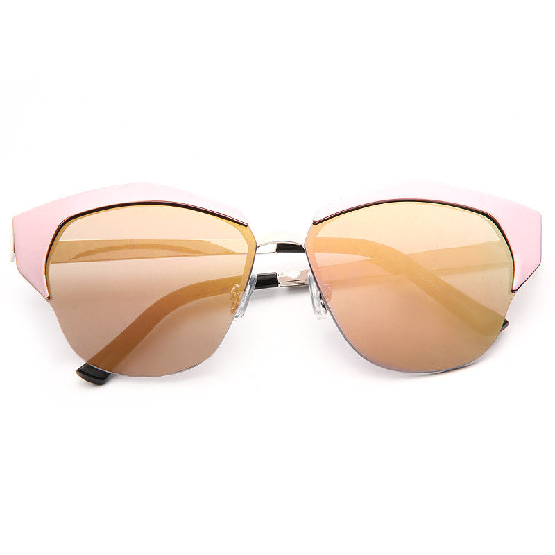 Jessica Alba Style Metal Cat Eye Celebrity Sunglasses