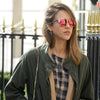 Jessica Alba Style Metal Cat Eye Celebrity Sunglasses