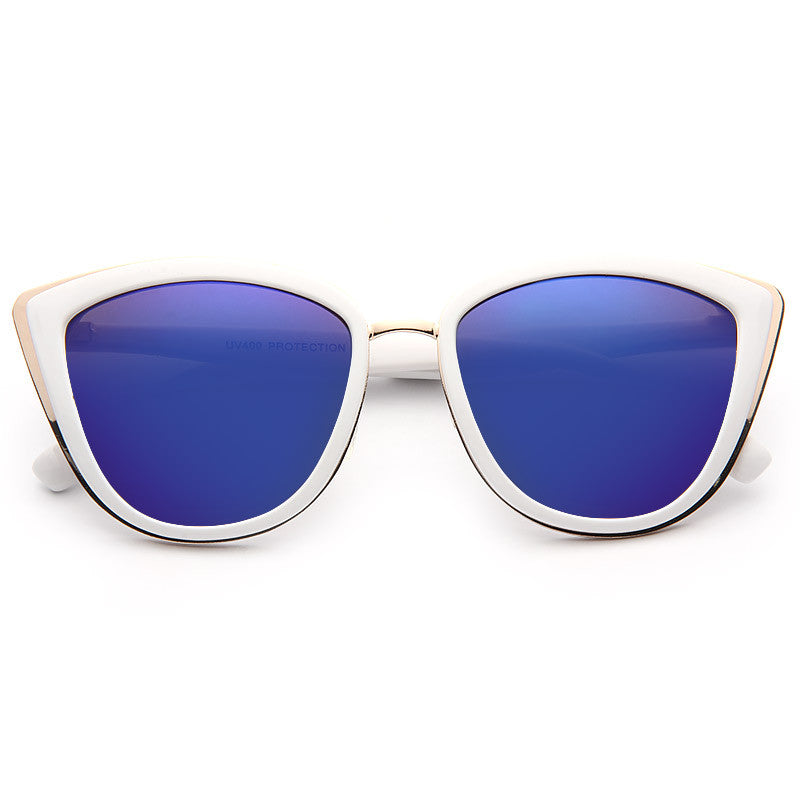 Gigi Hadid Style Color Mirror Cat Eye Celebrity Sunglasses