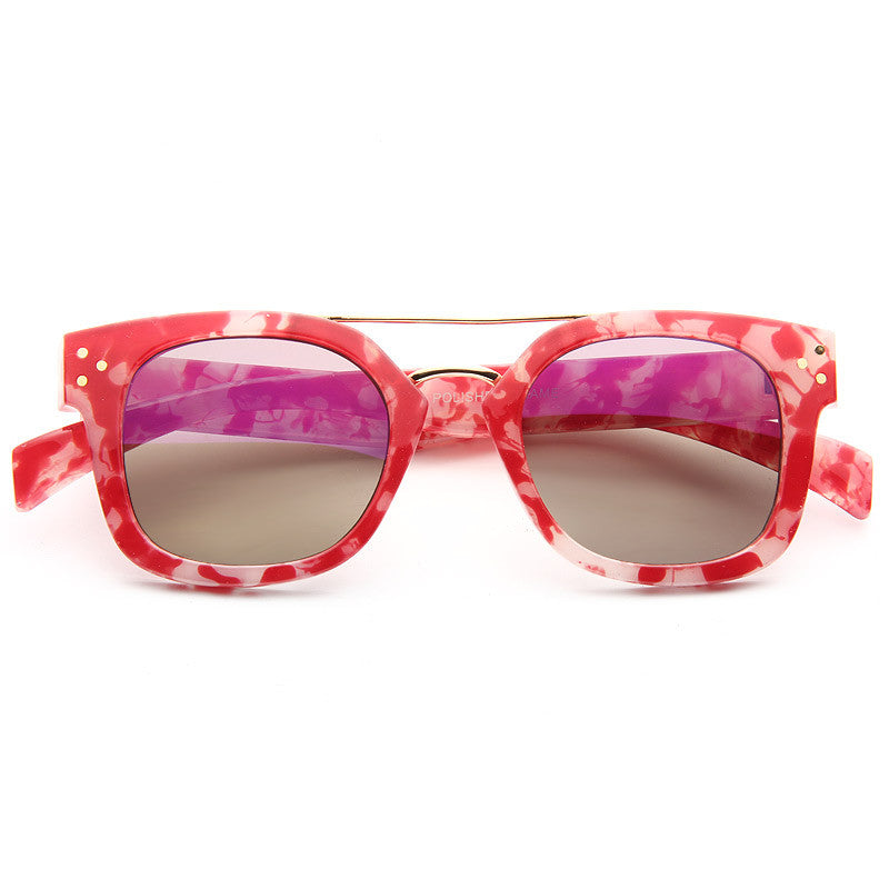 Extract Camo Print Color Mirror Sunglasses