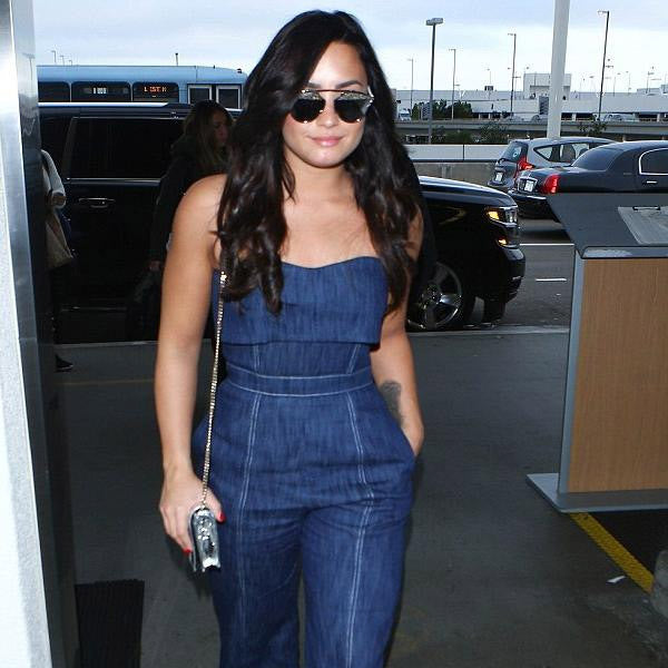 Demi Lovato Style Thin Bar Flat Top Celebrity Sunglasses