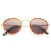 Elle Fanning Style Vintage Round Flat Top Celebrity Sunglasses
