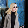 Elle Fanning Style Vintage Round Flat Top Celebrity Sunglasses