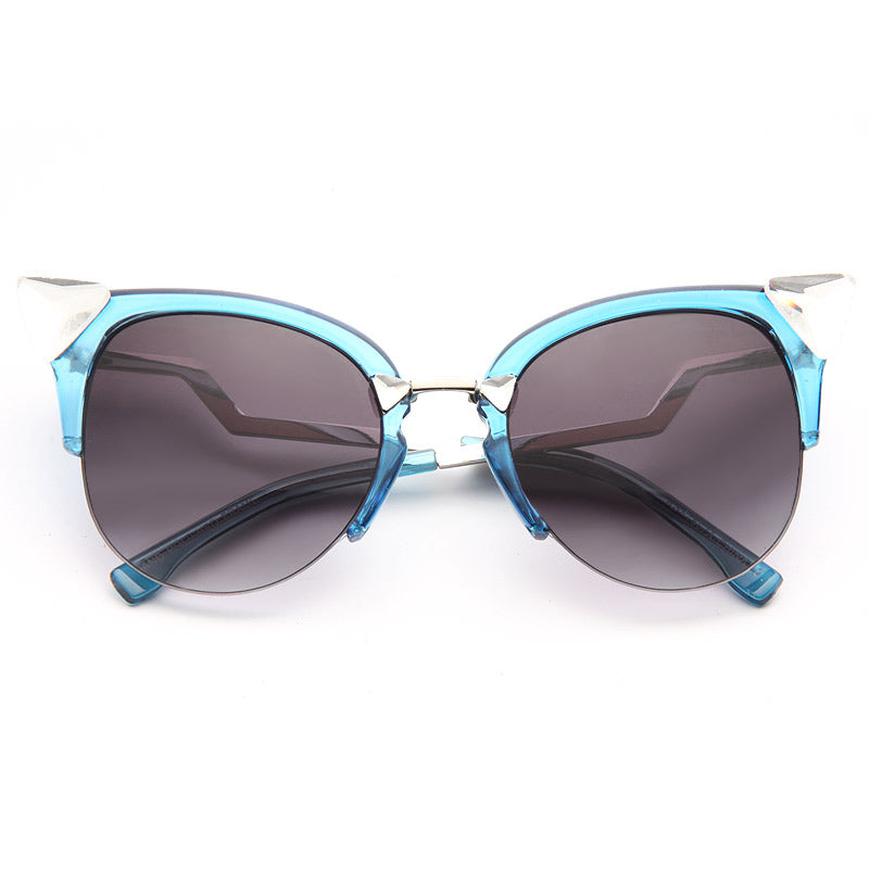 Iridia Designer Inspired Crystal Cat Eye Sunglasses