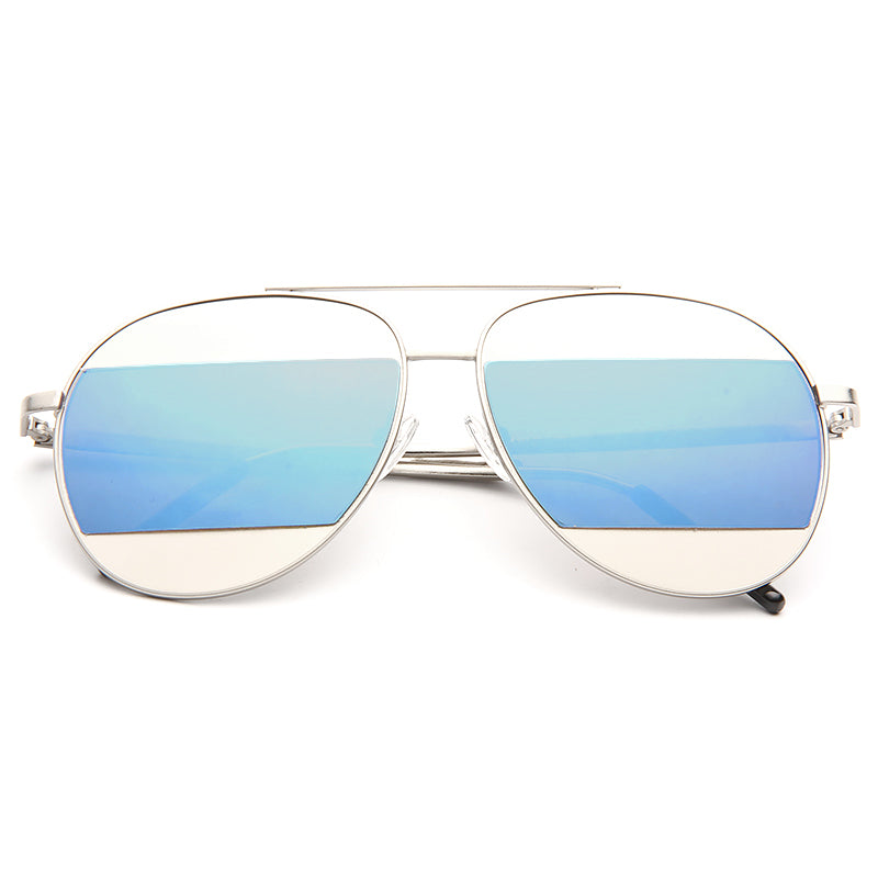 Chanel Blue Cat Eye Aviator Sunglasses