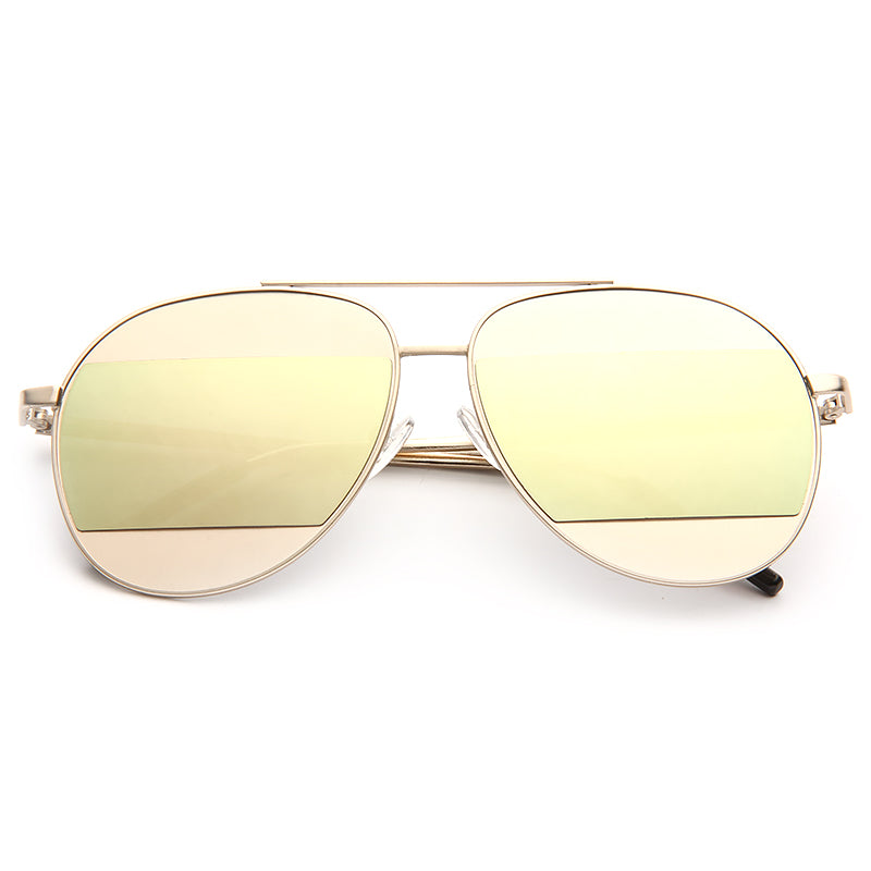 Rihanna Style Color Mirror Aviator Celebrity Sunglasses