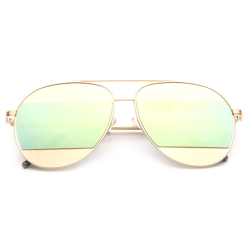 Elle Fanning Style Color Mirror Aviator Celebrity Sunglasses